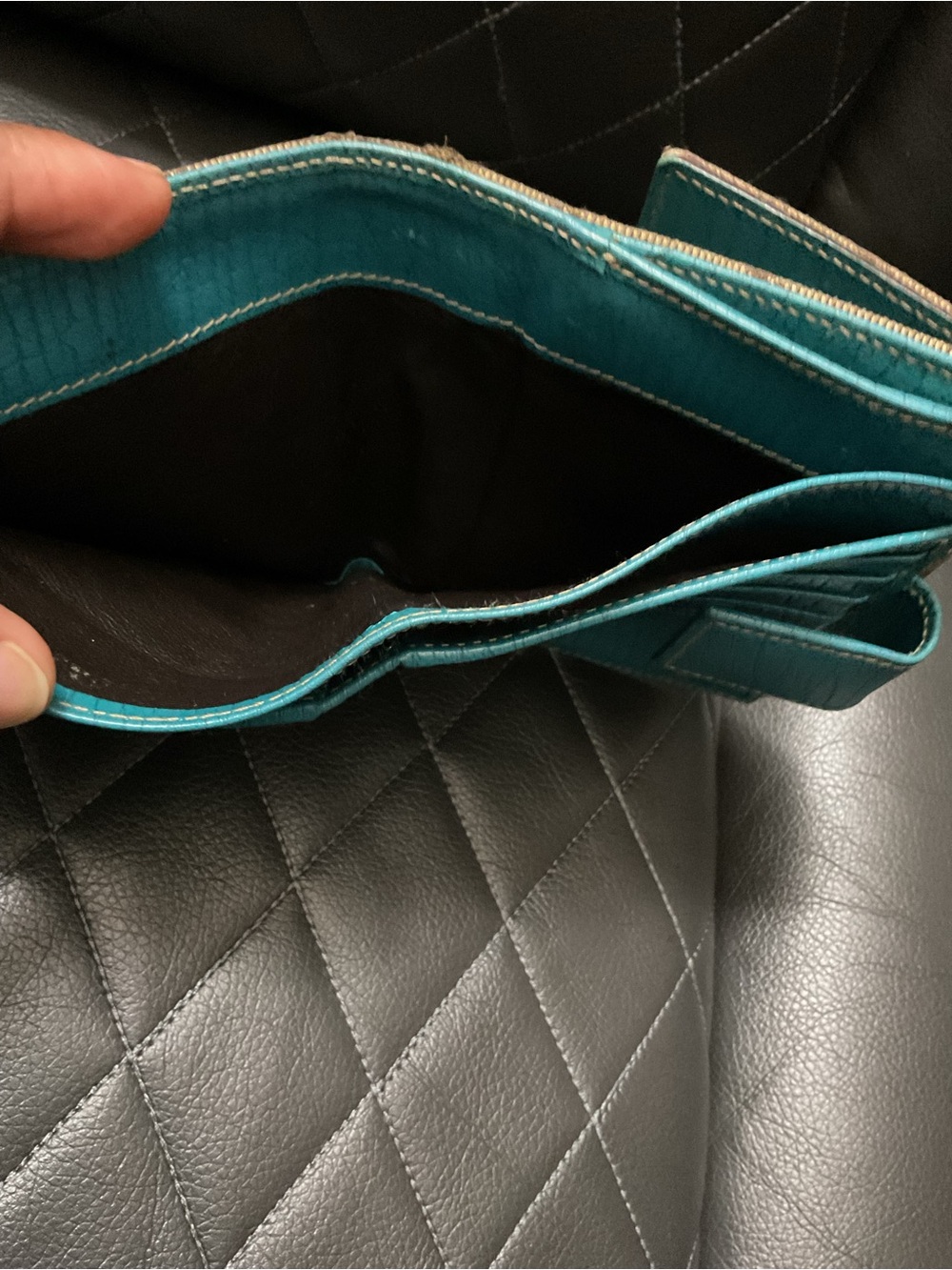 Gucci Horsebit GG CANVAS wallet beige teal gold - Picture 6 of 8